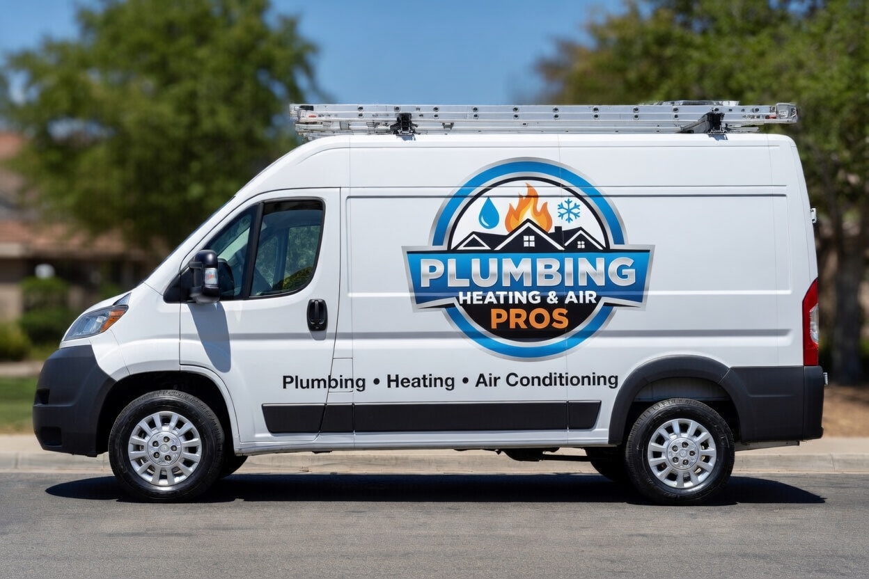 Local plumbing heating and air service van serving Los Altos