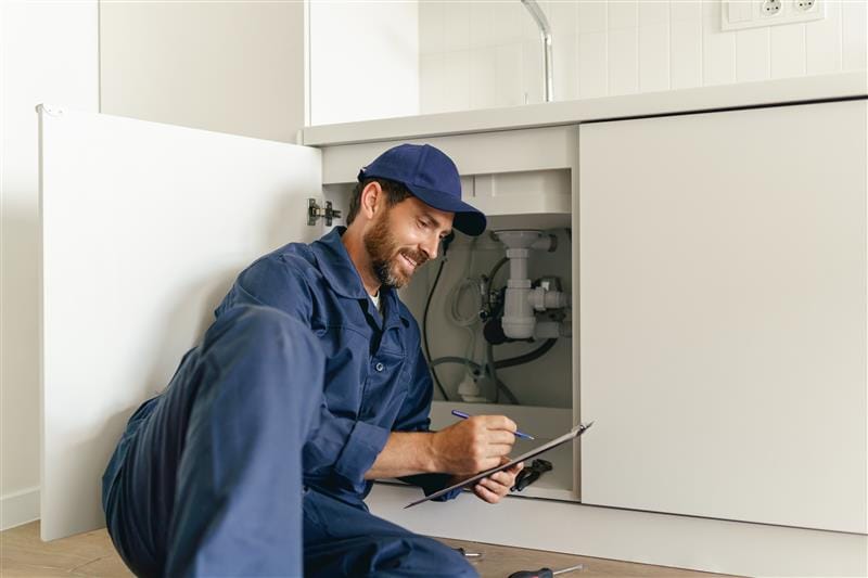 Residential plumber providing service in a Los Altos home